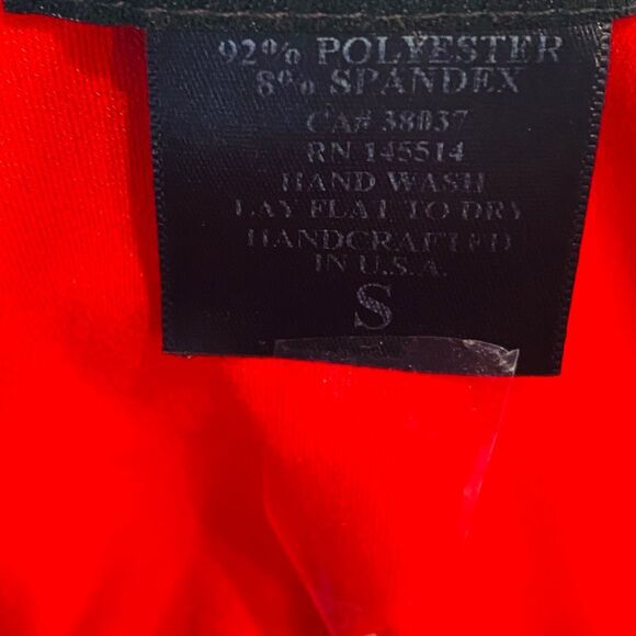 Eva Varro Scoop Neck Long Sleeve Stretch Lace-up Detail Top Red Small - Picture 6 of 6